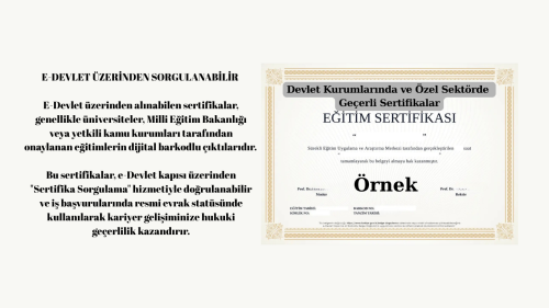 E-Devlet Üzerinden Alınabilen Sertifikalar